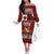 Tongan Christmas Off The Shoulder Long Sleeve Dress Kilisimasi Fiefia with Ngatu Art Tattoo