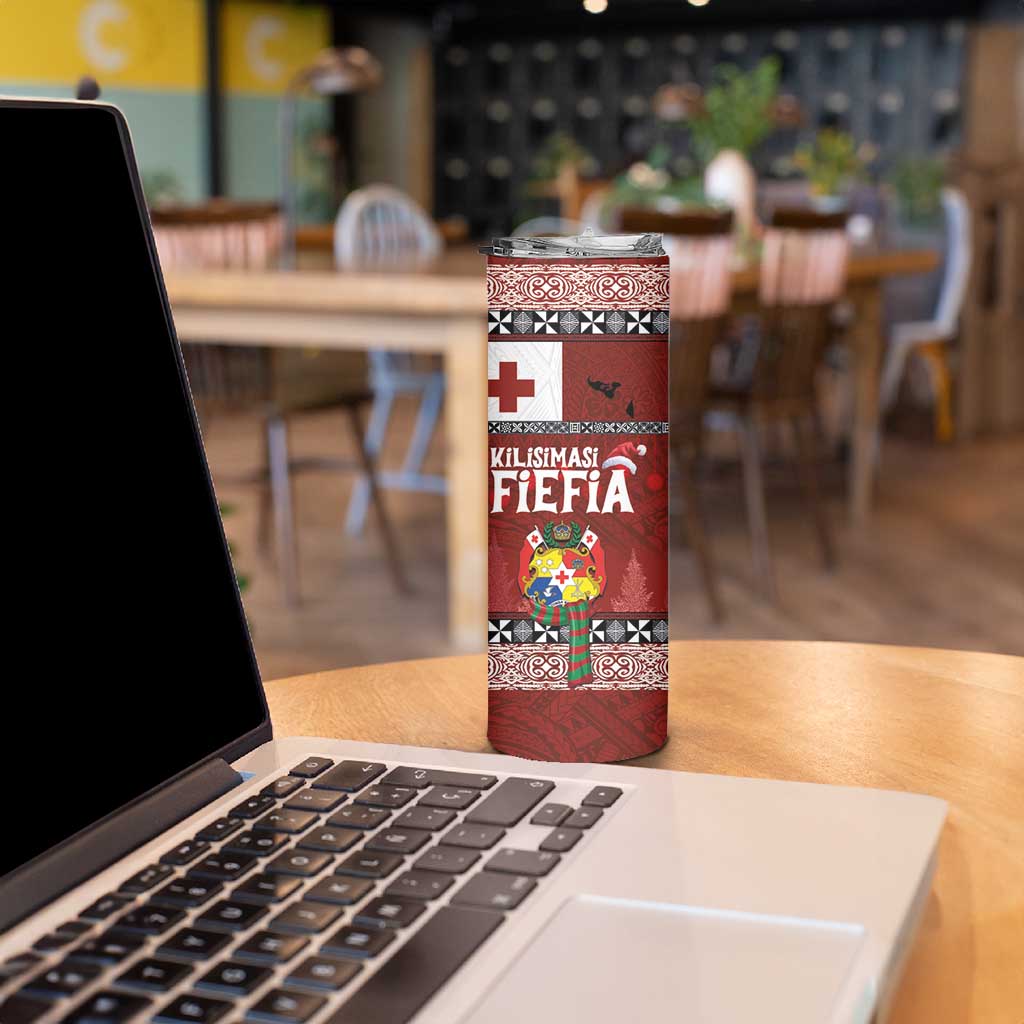Tongan Christmas Skinny Tumbler Kilisimasi Fiefia with Ngatu Art Tattoo