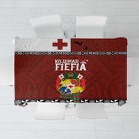 Tongan Christmas Tablecloth Kilisimasi Fiefia with Ngatu Art Tattoo LT03 Red - Polynesian Pride