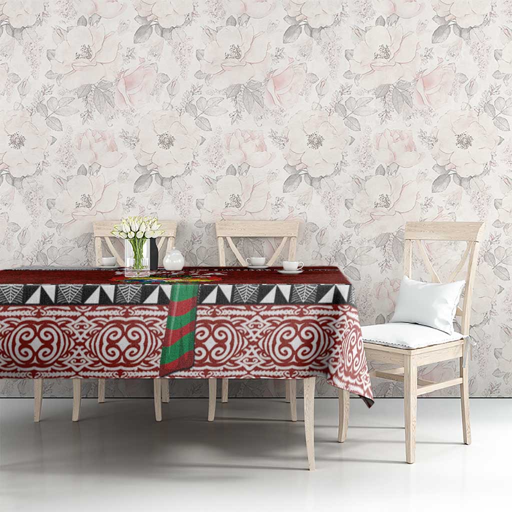 Tongan Christmas Tablecloth Kilisimasi Fiefia with Ngatu Art Tattoo LT03 - Polynesian Pride
