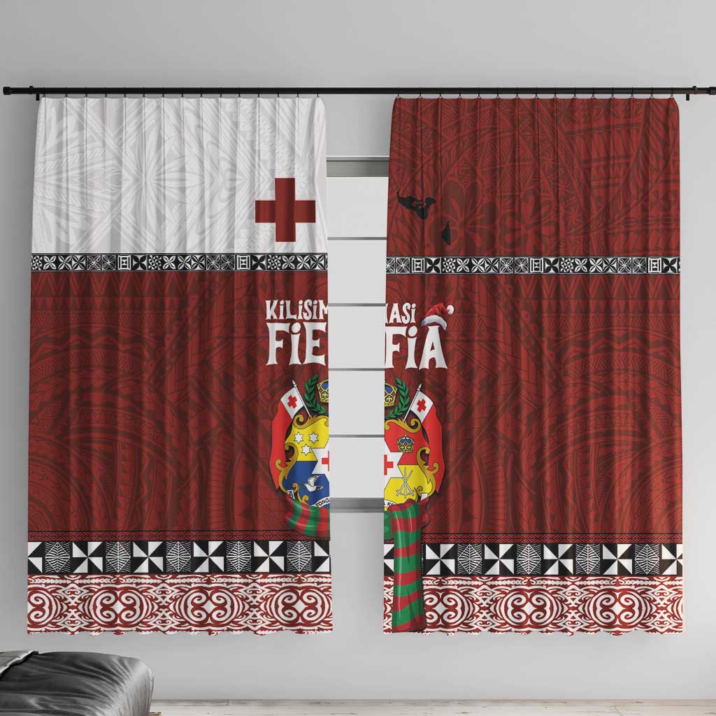 Tongan Christmas Window Curtain Kilisimasi Fiefia with Ngatu Art Tattoo