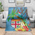 Fijians Iguana Tagimoucia Christmas Blanket Christmas Palm Tree and Hibiscus