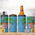 Fijians Iguana Tagimoucia Christmas 4 in 1 Can Cooler Tumbler Christmas Palm Tree and Hibiscus