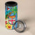 Fijians Iguana Tagimoucia Christmas 4 in 1 Can Cooler Tumbler Christmas Palm Tree and Hibiscus