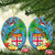 Fijians Iguana Tagimoucia Christmas Ceramic Ornament Christmas Palm Tree and Hibiscus