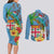 Fijians Iguana Tagimoucia Christmas Couples Matching Long Sleeve Bodycon Dress and Long Sleeve Button Shirt Christmas Palm Tree and Hibiscus