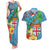 Fijians Iguana Tagimoucia Christmas Couples Matching Tank Maxi Dress and Hawaiian Shirt Christmas Palm Tree and Hibiscus