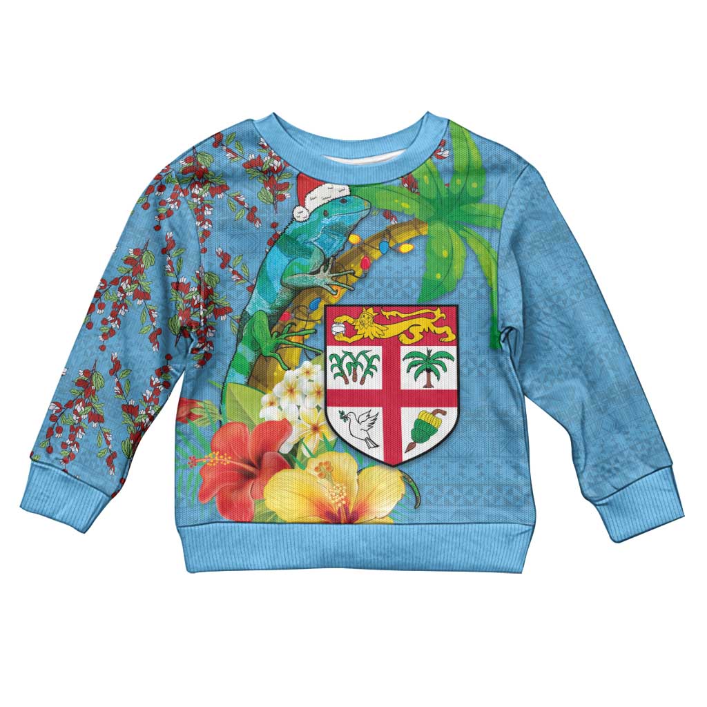 Fijians Iguana Tagimoucia Christmas Kid Ugly Christmas Sweater Christmas Palm Tree and Hibiscus