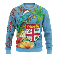 Fijians Iguana Tagimoucia Christmas Ugly Christmas Sweater Christmas Palm Tree and Hibiscus