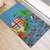 Fijians Iguana Tagimoucia Christmas Rubber Doormat Christmas Palm Tree and Hibiscus