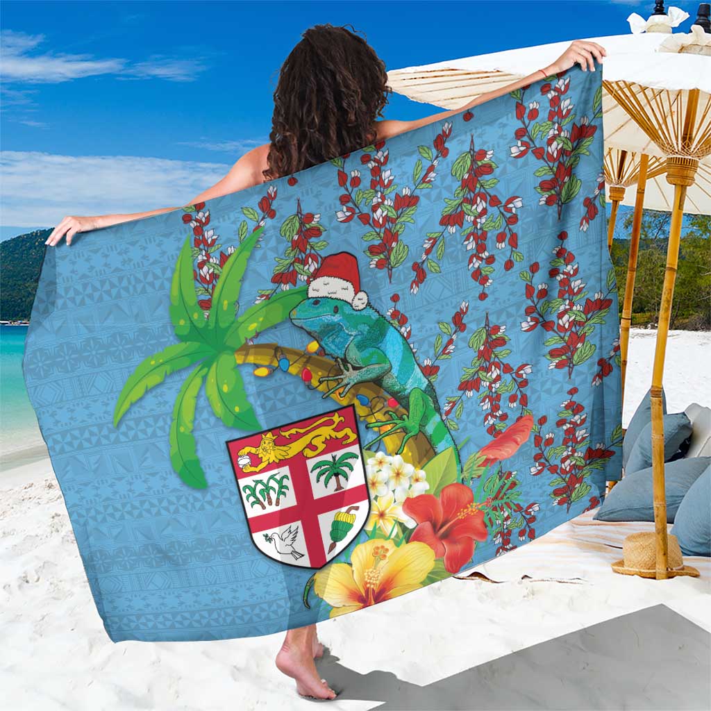 Fijians Iguana Tagimoucia Christmas Sarong Christmas Palm Tree and Hibiscus