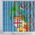 Fijians Iguana Tagimoucia Christmas Shower Curtain Christmas Palm Tree and Hibiscus