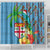 Fijians Iguana Tagimoucia Christmas Shower Curtain Christmas Palm Tree and Hibiscus