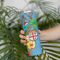 Fijians Iguana Tagimoucia Christmas Skinny Tumbler Christmas Palm Tree and Hibiscus