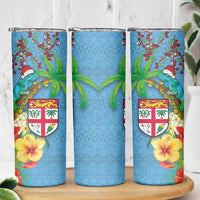 Fijians Iguana Tagimoucia Christmas Skinny Tumbler Christmas Palm Tree and Hibiscus