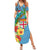 Fijians Iguana Tagimoucia Christmas Summer Maxi Dress Christmas Palm Tree and Hibiscus