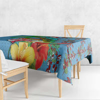 Fijians Iguana Tagimoucia Christmas Tablecloth Christmas Palm Tree and Hibiscus