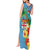 Fijians Iguana Tagimoucia Christmas Tank Maxi Dress Christmas Palm Tree and Hibiscus