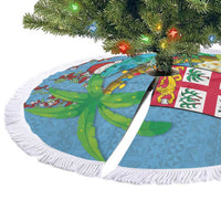 Fijians Iguana Tagimoucia Christmas Tree Skirt Christmas Palm Tree and Hibiscus