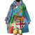 Fijians Iguana Tagimoucia Christmas Wearable Blanket Hoodie Christmas Palm Tree and Hibiscus