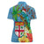 Fijians Iguana Tagimoucia Christmas Women Polo Shirt Christmas Palm Tree and Hibiscus