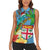 Fijians Iguana Tagimoucia Christmas Women Sleeveless Polo Shirt Christmas Palm Tree and Hibiscus