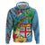 Fijians Iguana Tagimoucia Christmas Zip Hoodie Christmas Palm Tree and Hibiscus