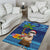 The Funny Santa Wears Sulu Christmas Area Rug Fijian Christmas Palm Tree With Masi Art Tattoo