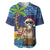 The Funny Santa Wears Sulu Christmas Baseball Jersey Fijian Christmas Palm Tree With Masi Art Tattoo