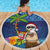 The Funny Santa Wears Sulu Christmas Beach Blanket Fijian Christmas Palm Tree With Masi Art Tattoo