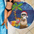 The Funny Santa Wears Sulu Christmas Beach Blanket Fijian Christmas Palm Tree With Masi Art Tattoo