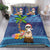 The Funny Santa Wears Sulu Christmas Bedding Set Fijian Christmas Palm Tree With Masi Art Tattoo