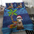 The Funny Santa Wears Sulu Christmas Bedding Set Fijian Christmas Palm Tree With Masi Art Tattoo