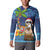 The Funny Santa Wears Sulu Christmas Button Sweatshirt Fijian Christmas Palm Tree With Masi Art Tattoo