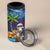 The Funny Santa Wears Sulu Christmas 4 in 1 Can Cooler Tumbler Fijian Christmas Palm Tree With Masi Art Tattoo