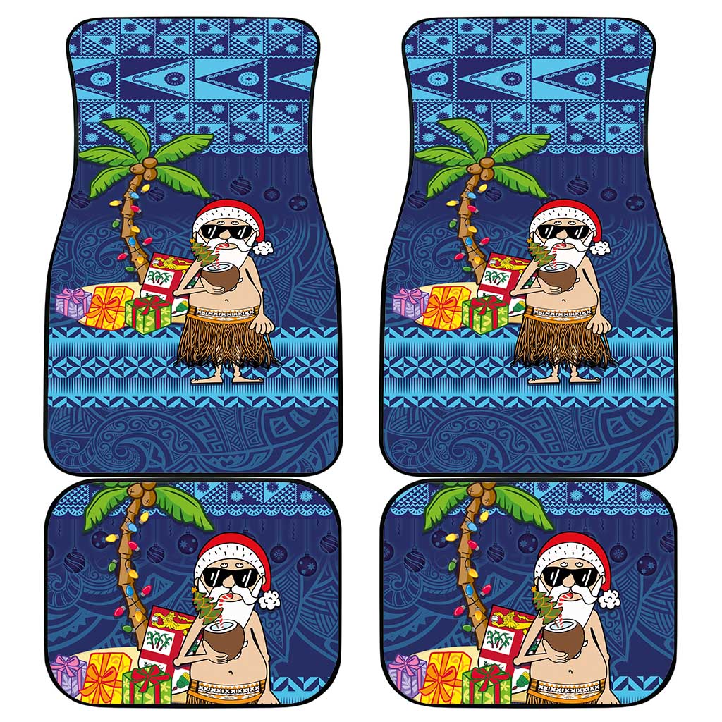 The Funny Santa Wears Sulu Christmas Car Mats Fijian Christmas Palm Tree With Masi Art Tattoo