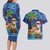 The Funny Santa Wears Sulu Christmas Couples Matching Long Sleeve Bodycon Dress and Hawaiian Shirt Fijian Christmas Palm Tree With Masi Art Tattoo