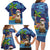 The Funny Santa Wears Sulu Christmas Family Matching Long Sleeve Bodycon Dress and Hawaiian Shirt Fijian Christmas Palm Tree With Masi Art Tattoo