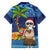 The Funny Santa Wears Sulu Christmas Family Matching Long Sleeve Bodycon Dress and Hawaiian Shirt Fijian Christmas Palm Tree With Masi Art Tattoo