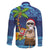 The Funny Santa Wears Sulu Christmas Family Matching Long Sleeve Bodycon Dress and Hawaiian Shirt Fijian Christmas Palm Tree With Masi Art Tattoo