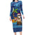 The Funny Santa Wears Sulu Christmas Family Matching Long Sleeve Bodycon Dress and Hawaiian Shirt Fijian Christmas Palm Tree With Masi Art Tattoo