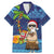 The Funny Santa Wears Sulu Christmas Family Matching Mermaid Dress and Hawaiian Shirt Fijian Christmas Palm Tree With Masi Art Tattoo