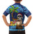 The Funny Santa Wears Sulu Christmas Family Matching Off The Shoulder Long Sleeve Dress and Hawaiian Shirt Fijian Christmas Palm Tree With Masi Art Tattoo