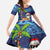 The Funny Santa Wears Sulu Christmas Family Matching Off The Shoulder Long Sleeve Dress and Hawaiian Shirt Fijian Christmas Palm Tree With Masi Art Tattoo