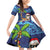 The Funny Santa Wears Sulu Christmas Family Matching Off Shoulder Short Dress and Hawaiian Shirt Fijian Christmas Palm Tree With Masi Art Tattoo