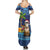 The Funny Santa Wears Sulu Christmas Family Matching Summer Maxi Dress and Hawaiian Shirt Fijian Christmas Palm Tree With Masi Art Tattoo