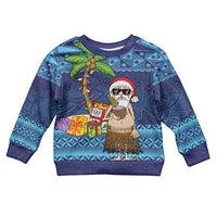The Funny Santa Wears Sulu Christmas Kid Ugly Christmas Sweater Fijian Christmas Palm Tree With Masi Art Tattoo
