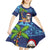 The Funny Santa Wears Sulu Christmas Kid Short Sleeve Dress Fijian Christmas Palm Tree With Masi Art Tattoo