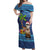 The Funny Santa Wears Sulu Christmas Off Shoulder Maxi Dress Fijian Christmas Palm Tree With Masi Art Tattoo