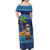 The Funny Santa Wears Sulu Christmas Off Shoulder Maxi Dress Fijian Christmas Palm Tree With Masi Art Tattoo